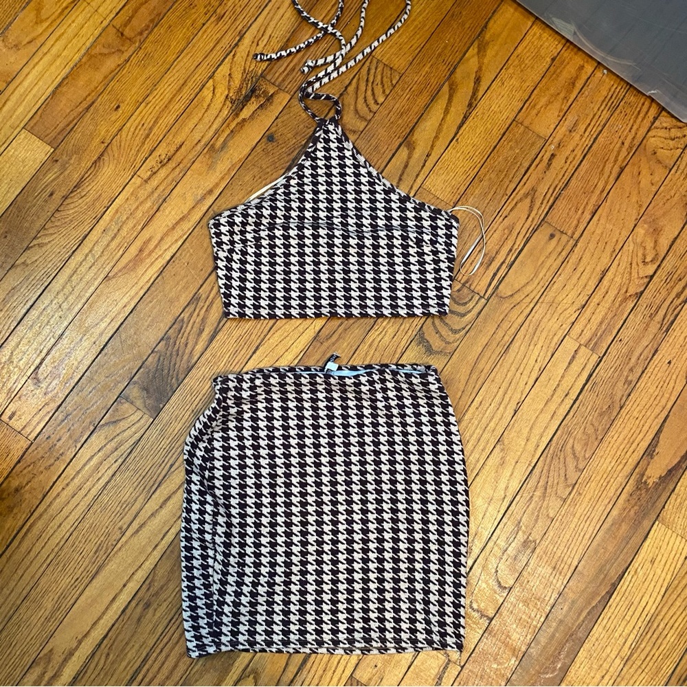 Fashion Nova mini skirt halter set
